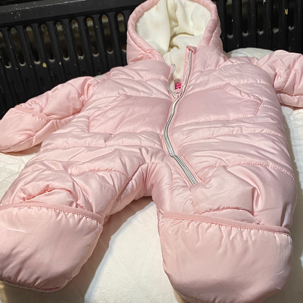Wippette Pink and White Baby Snowsuit
